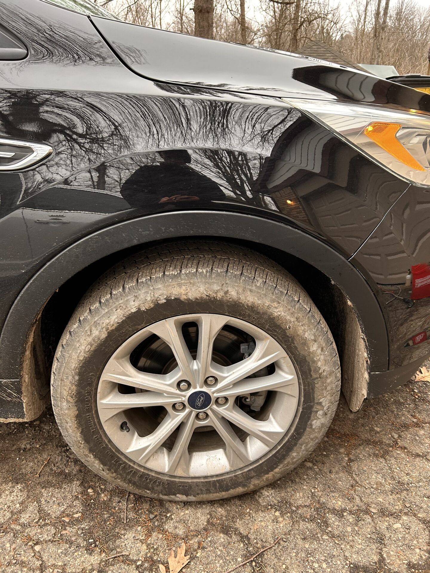 Tire before shine treatment