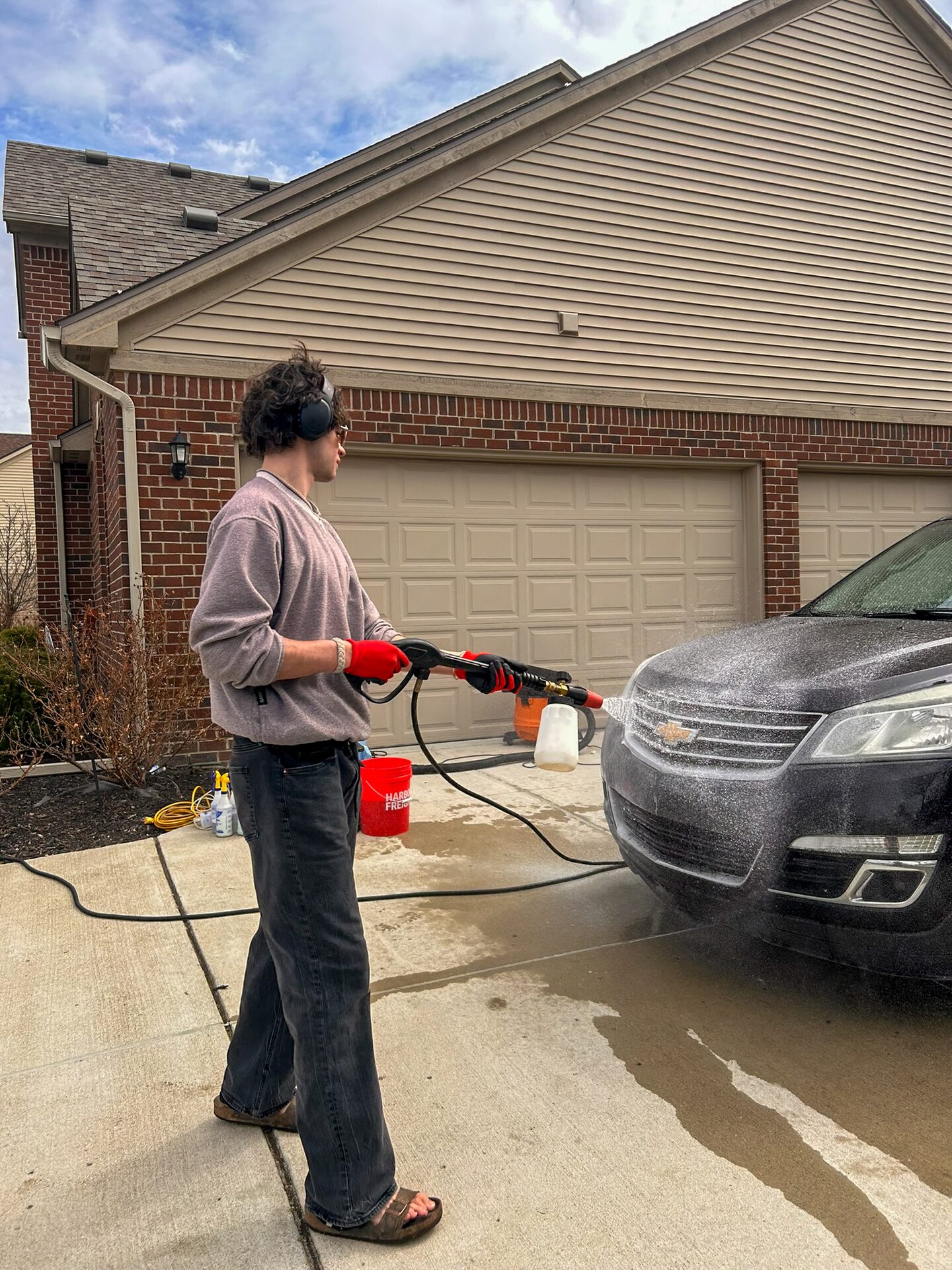 JP foaming a vehicle — mobile detailing Novi Michigan